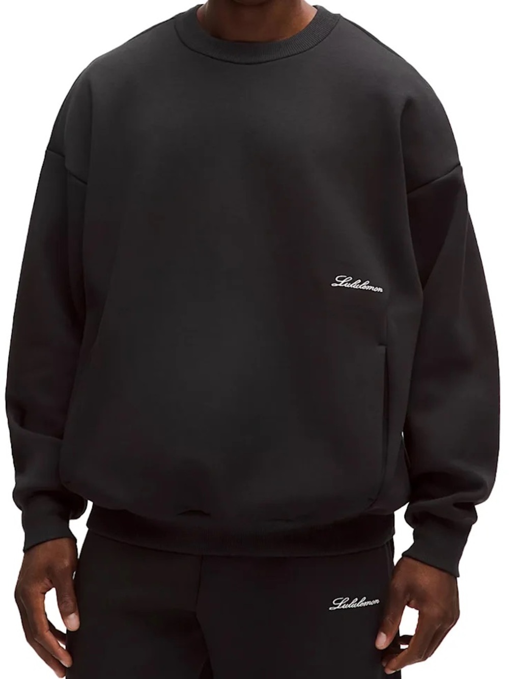 Rare Lululemon Mens Big Cozy Oversized Sweatshirt Black Crewneck Pullover - L
